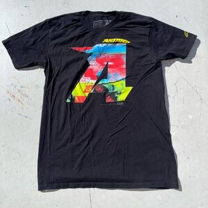 Men's Alpine Stars T-Shirt Black Logo M Biker Coast Racer West Motocross Dirt